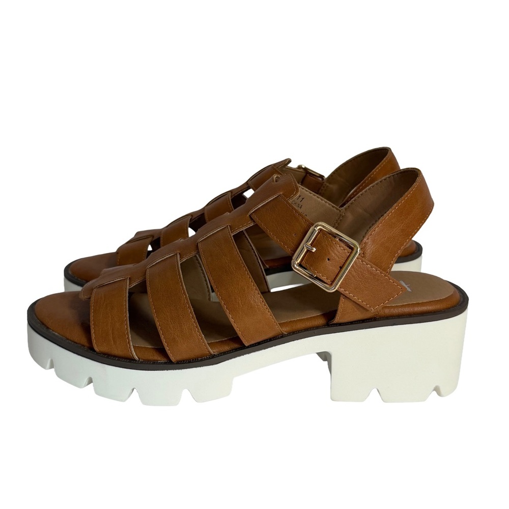 Corkys Hey Girl Fisherman Sandals Women’s 11 Cognac Brown Platform Lug Sole NIB